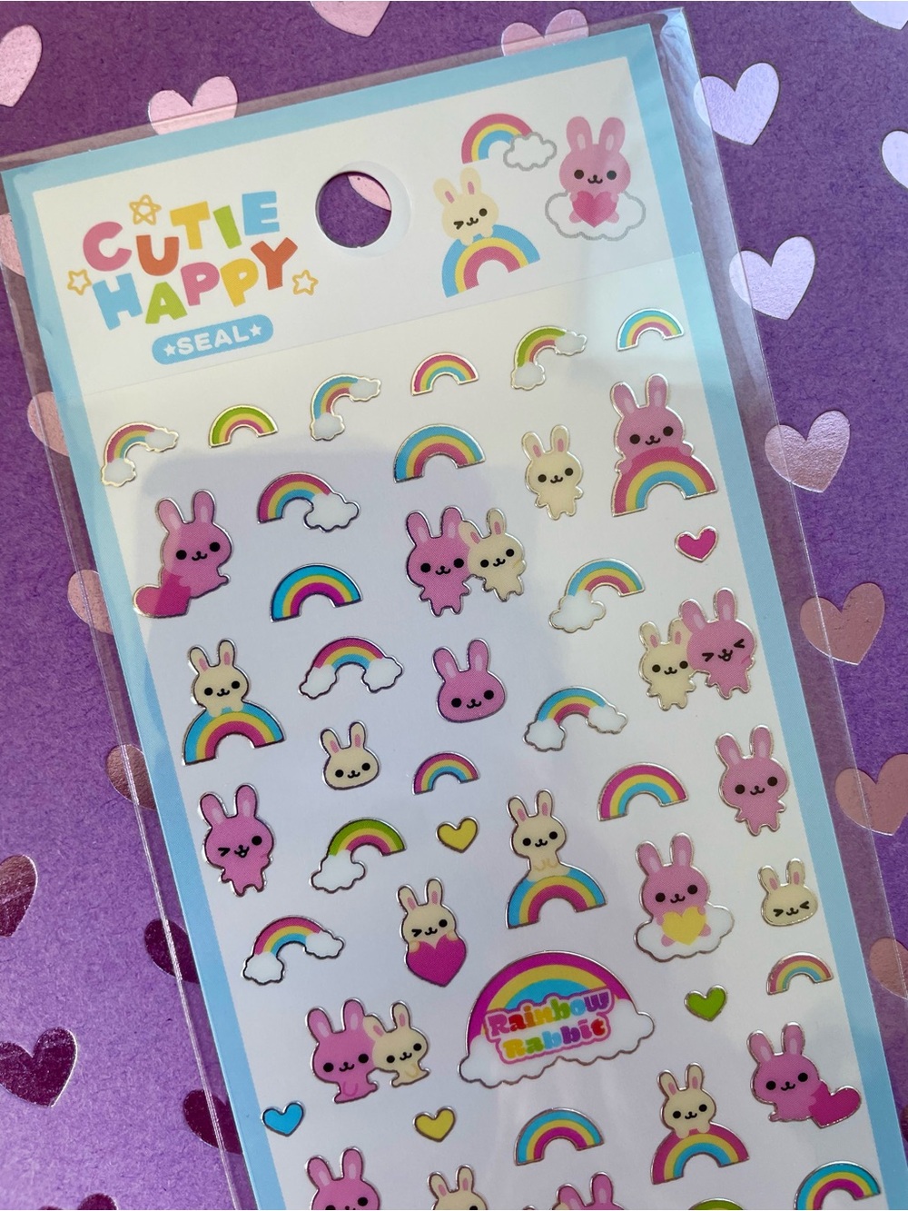 Rabbit and rainbow stickers